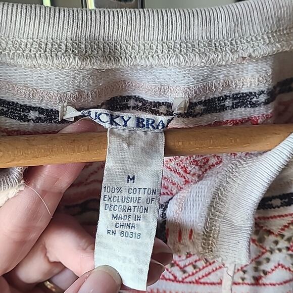 Women's Luck‎ Brand Sweatshirt  Embroidered and Beaded Aztec Design Size Medium - Picture 3 of 6